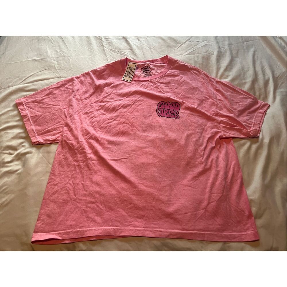 Call Your Mother Pink Good Vibes T-Shirt Woman’s Size Large 100% Cotton
